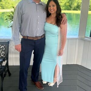 Light Blue Strapless Dress